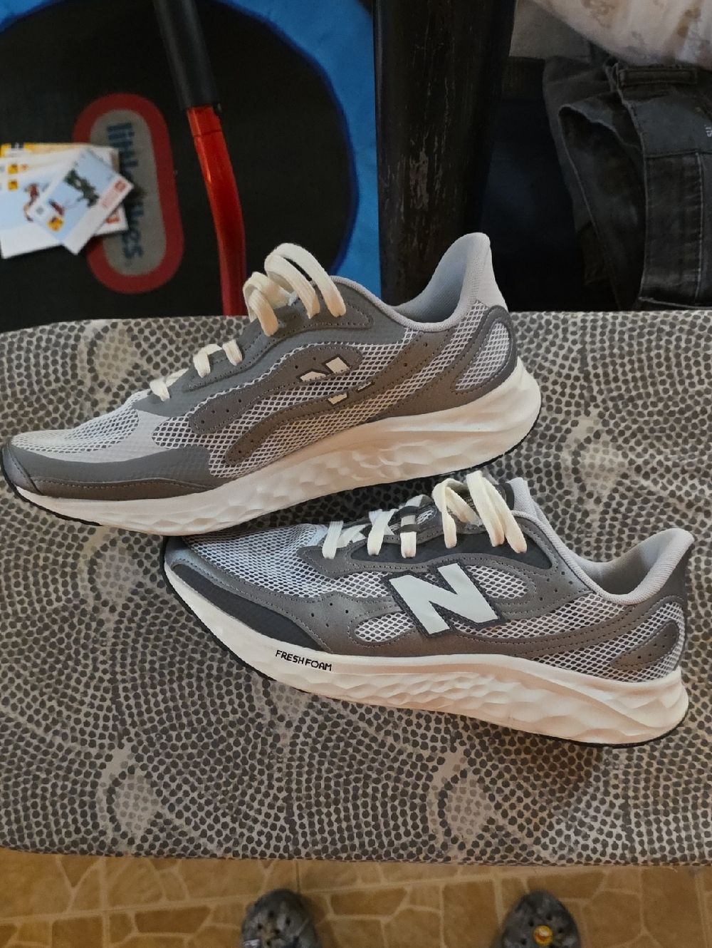 New Balance Gray and White Fresh Foam Running Shoes Sz 13